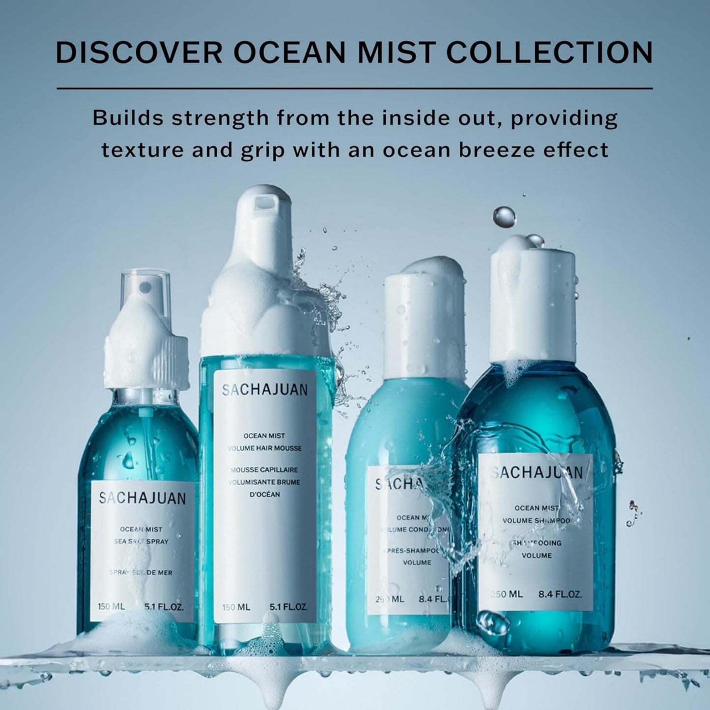 SACHAJUAN Ocean Mist Sea Salt Spray | Professional Texturizing Spray for Effortless Beach Waves | Instant Volume & Body with Matte Finish | Ocean Silk Technology | 5.1 fl oz