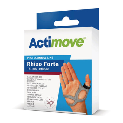 Actimove Professional Line Rhizo Forte Thumb Orthosis –Thumb Brace for Osteoarthritis, Skier’s Thumb, Rheumatoid Arthritis, Sprains – Patented Design – Right – Grey, Medium