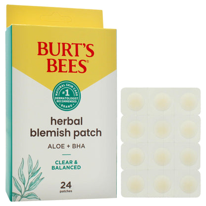 Burt's Bees Clear and Balanced Herbal Blemish Patch for Women - 24 Count Patches