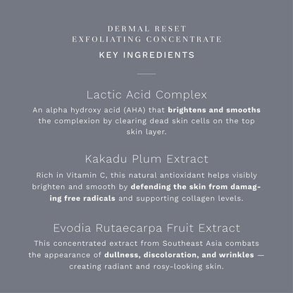 City Beauty Dermal Reset Exfoliating Concentrate - AHA Lactic Acid Daily Facial Exfoliant - Solution For Wrinkles, Texture, Discoloration, & Pores - Anti-Aging Cruelty-Free Skin Care