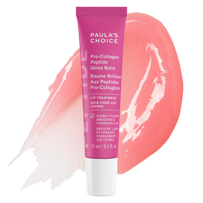 Paula's Choice Pro-Collagen Peptide Gloss Lip Balm, Hydrates & Smooths Lips, Sheer & Glossy Finish for Fuller Lips, Sheer Tint, Non-Sticky, Cruelty-Free