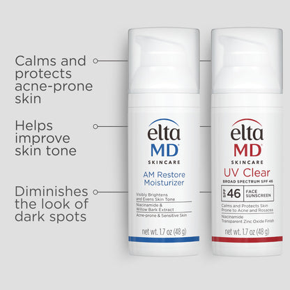 EltaMD AM Therapy Facial Moisturizer Lotion, Oil Free Face Moisturizer with Hyaluronic Acid, Hydrates and Moisturizes Skin, Lightweight Formula, Safe for Sensitive Skin