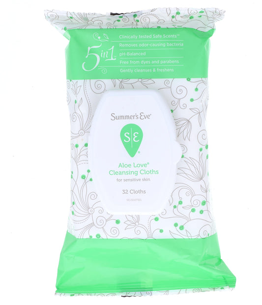 Summer's Eve Cleansing Cloths, Aloe Love, 32 ea - 2pc
