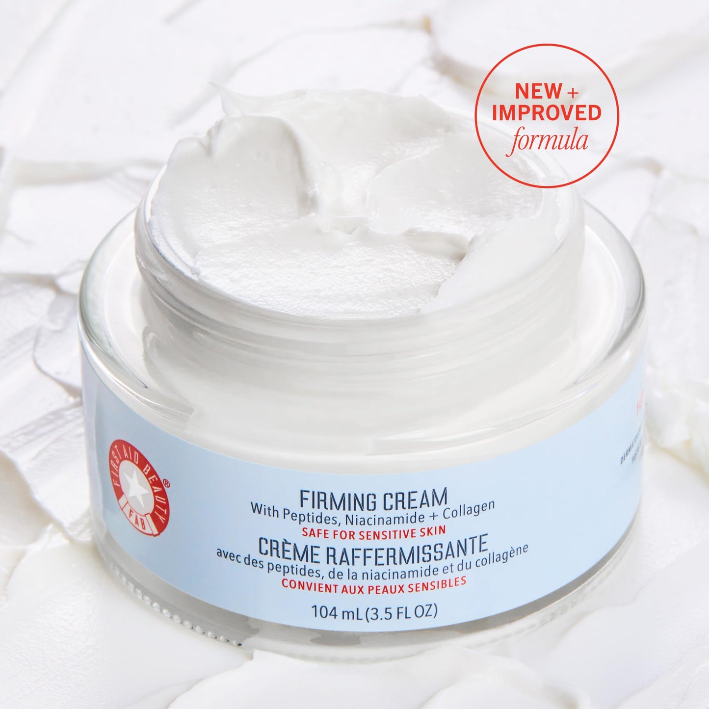 First Aid Beauty - Firming Collagen Cream with Peptides + Niacinamide, Ultra Rich Skin-plumping Moisturizer, Hydrates & Helps Visibly Firm Skin, Non-Comedogenic, Safe for Sensitive Skin, 1.7 oz