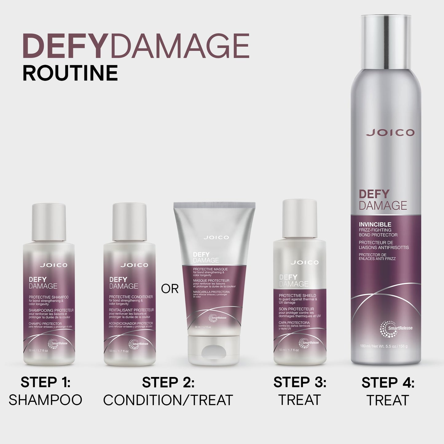 Joico Defy Damage Protective Shield | For Damaged, Color-Treated Hair | Protect Against UV & Thermal Damage | Strengthen Bonds & Preserve Hair Color | With Moringa Seed Oil & Arginine