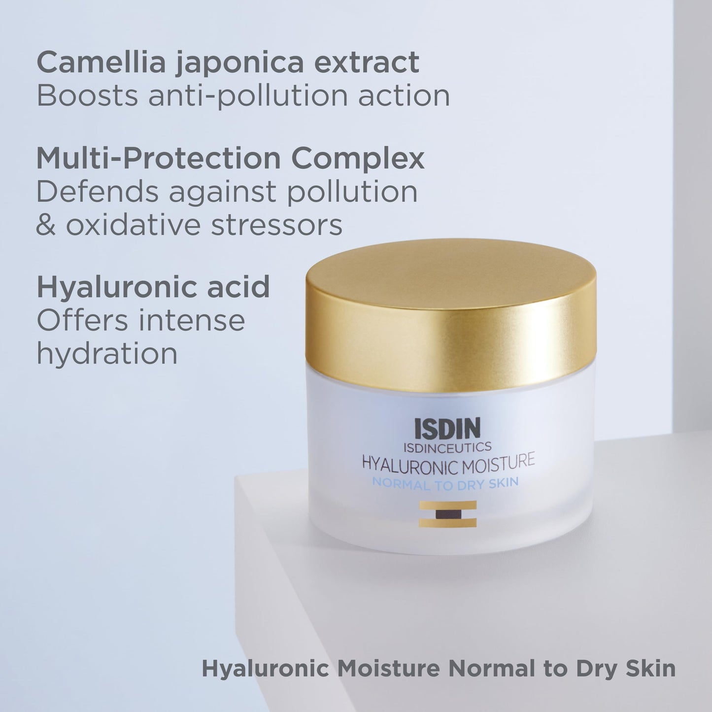 ISDIN Isdinceutics Hyaluronic Moisture Normal to Dry Skin Daily Face Moisturizer with Acid 1.76 Oz