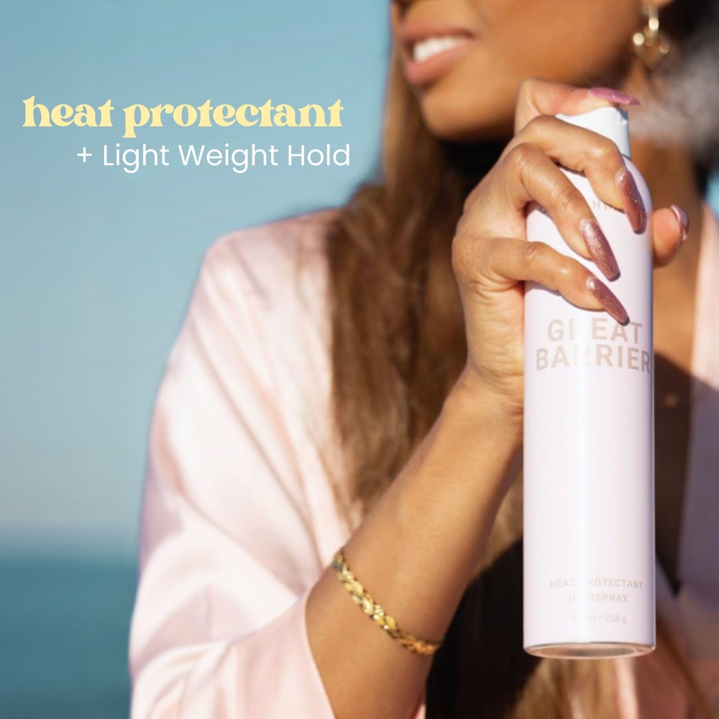 The Beachwaver Co. Haircare Great Barrier Heat Protectant Hair Spray - Multi-Purpose Treatment for Heat Protection Before Styling for Flexible Hold & No Frizz
