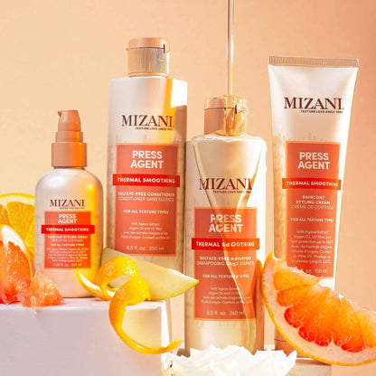 Mizani Press Agent Sulfate-Free Conditioner - Detangles Hair For Heat Styling, Blowout & Silk Press and Seals Hair From Humidity, Thermal Smoothing With Argan Oil