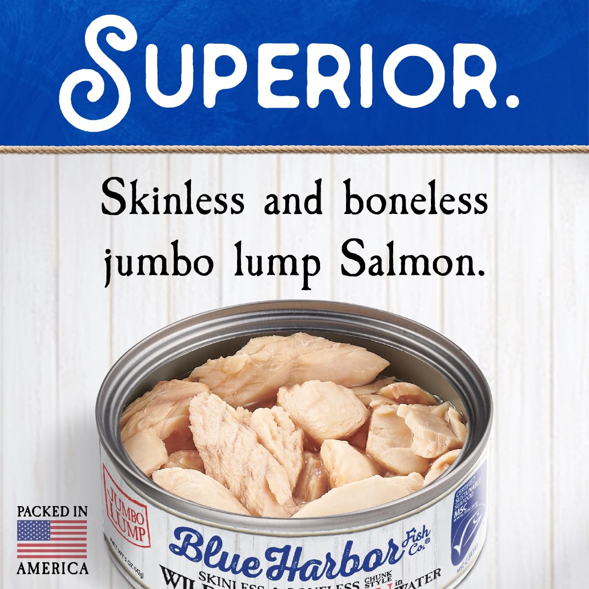 Blue Harbor Fish Co. Wild Pink Salmon in Water No Salt Added - 5 oz Can (Pack of 12)