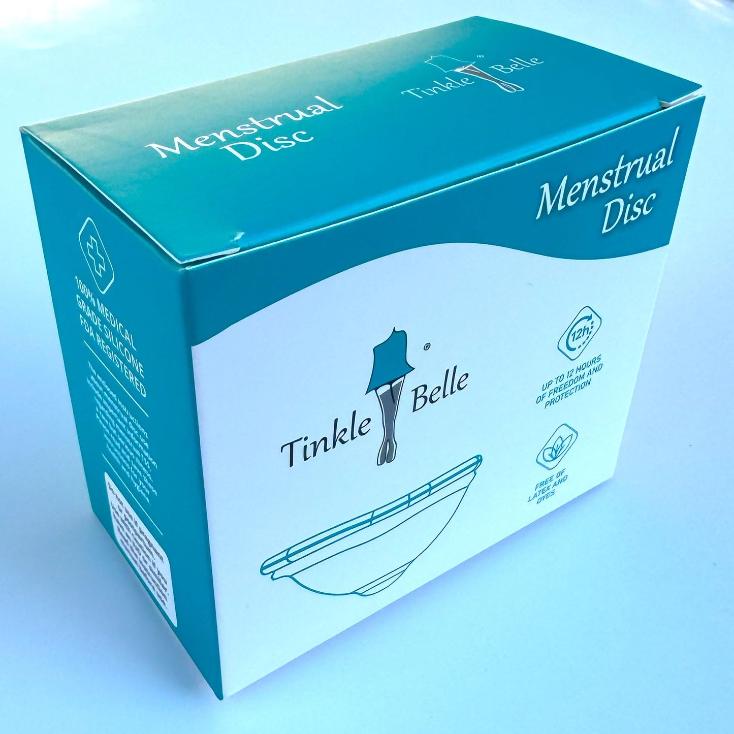 Tinkle Belle Reusable Menstrual Disc| Tampon, Pad, and Cup Alternative | Up to 12 Hour use | Comfortable | Includes Carrying Pouch and Cleaning Brush