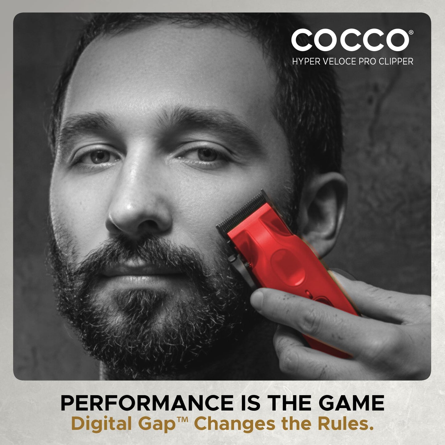 Cocco Hyper Veloce Pro Clipper, Digital Gap Ambassador Graphene Taper Blade Professional Hair Clippers, High-Torque BLDC Motor, All-Metal, Cordless, Charging Station Included