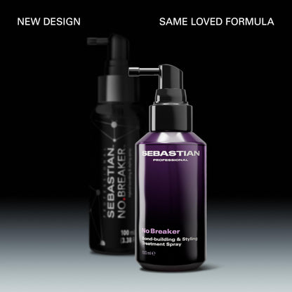 Sebastian Professional No Breaker Styling Treatment Spray | Leave-In Treatment | Repair Damage & Breakage for Stronger Hair | 3.38 fl oz | Packaging May Vary