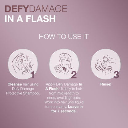 Joico Defy Damage In A Flash 7-Second Bond Building Hair Treatment | With Liquid Keratin | Quick Bond Strengthening & Protection | Color -Safe | Unique Liquid-To-Crème Formula | 6.76 Fl Oz