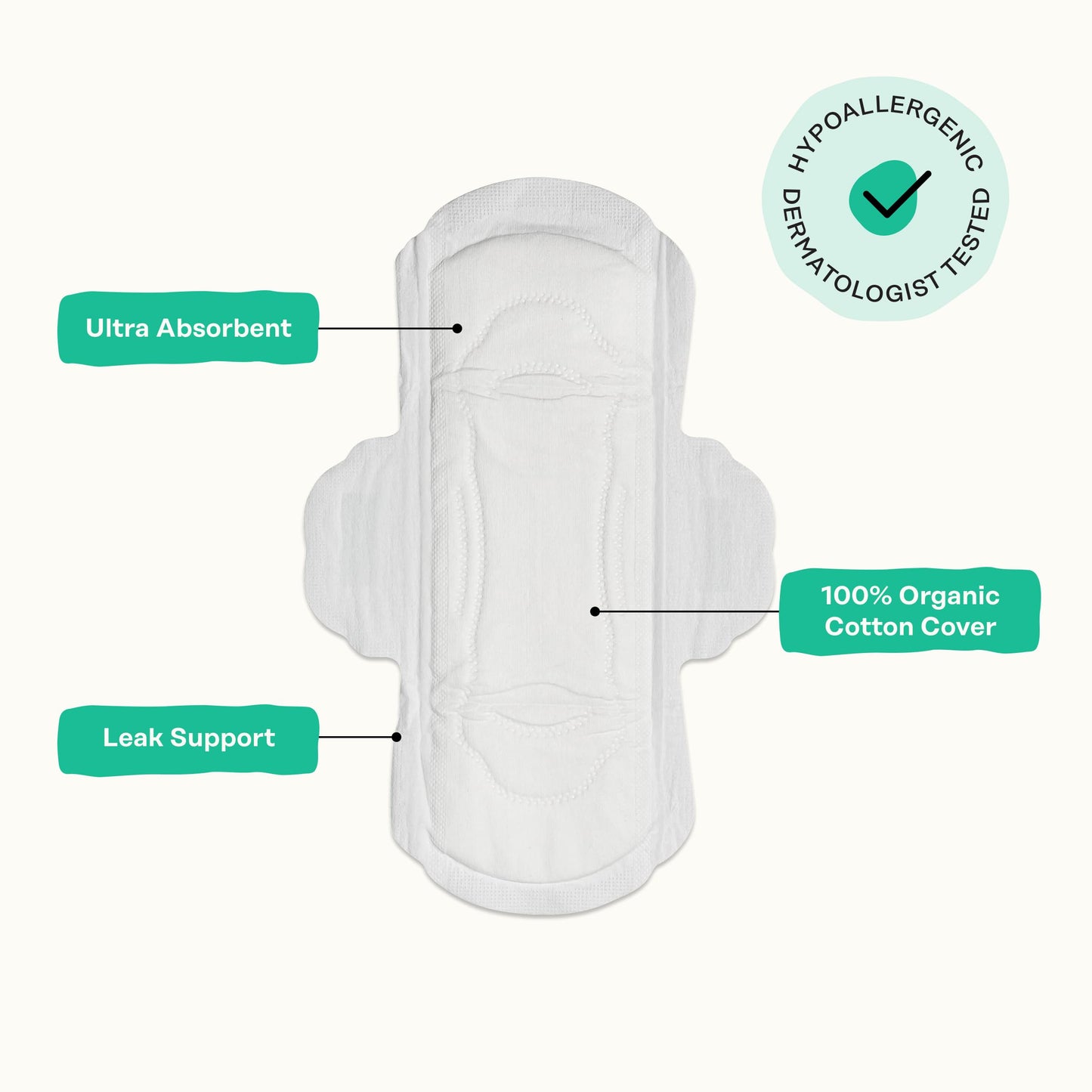Honey Pot - Herbal Sanitary Pads for Women - Regular Flow w/Wings - Infused w/Essential Oils for Cooling Effect & Organic Cotton Cover – Medium Pack - Feminine Care - 32 ct