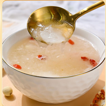 white fungus Starch Soup Powder 5.29 oz/150g (15g * 10 bags/bag) Freeze dried Tremella soup, instant breakfast Congee, Chinese Dessert breakfast drink