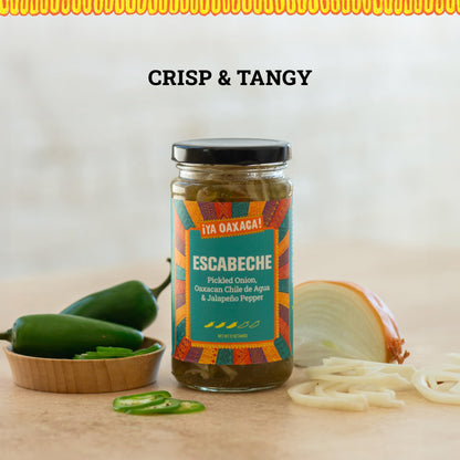 Ya Oaxaca - Escabeche - Pickled Onion, Oaxacan Chile de Agua, & Jalapeno Pepper - Enjoy on Tacos & Sandwiches or with Grilled Chicken, Pork, & Veggies - Vegan, Non-GMO, Gluten Free - 12oz (Pack of 3)