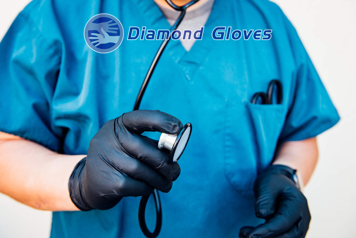 Diamond Gloves Black Advance Nitrile Examination Powder Free Gloves, Black, 6.3 mil, Heavy Duty, Medical Grade, 100/box