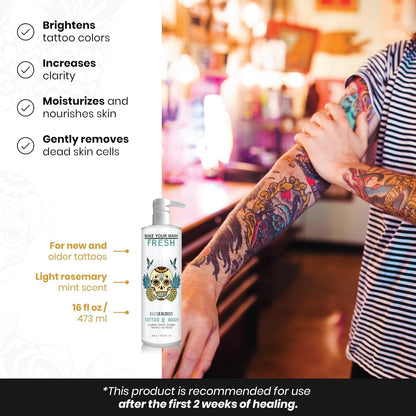 Billy Jealousy Make Your Mark Fresh Tattoo Wash, Cleansing and Hydrating Tattoo Aftercare Enriched With Cucumber and Rosemary