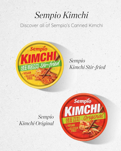 SEMPIO Canned Kimchi Original – Ready-to-Eat Traditional Korean Spicy Fermented Napa Cabbage for Rice Bowls, Ramen, Eggs, Bibimbap, Grilled Meats (Pack of 1/5.64oz / 160g, Vegan, Gluten-Free)