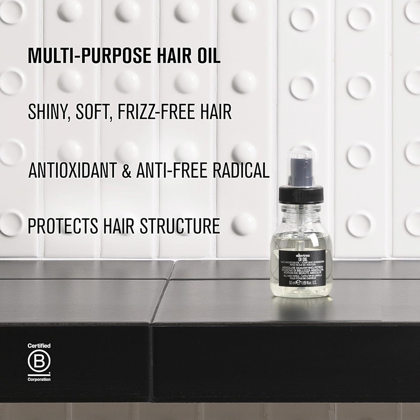 Davines OI Oil | Weightless Hair Oil Perfect for Dry Hair, Coarse & Curly Hair Types | Conrol Frizz | Soft, Shiny Hair