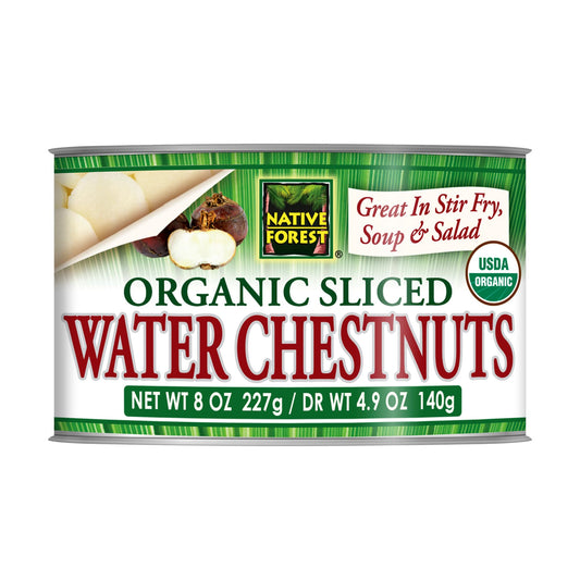Native Forest Organic Sliced Water Chestnuts - Water Chestnuts Sliced Canned Organic, Water Chestnuts Canned, USDA Organic - 8 Ounce (Pack of 6)