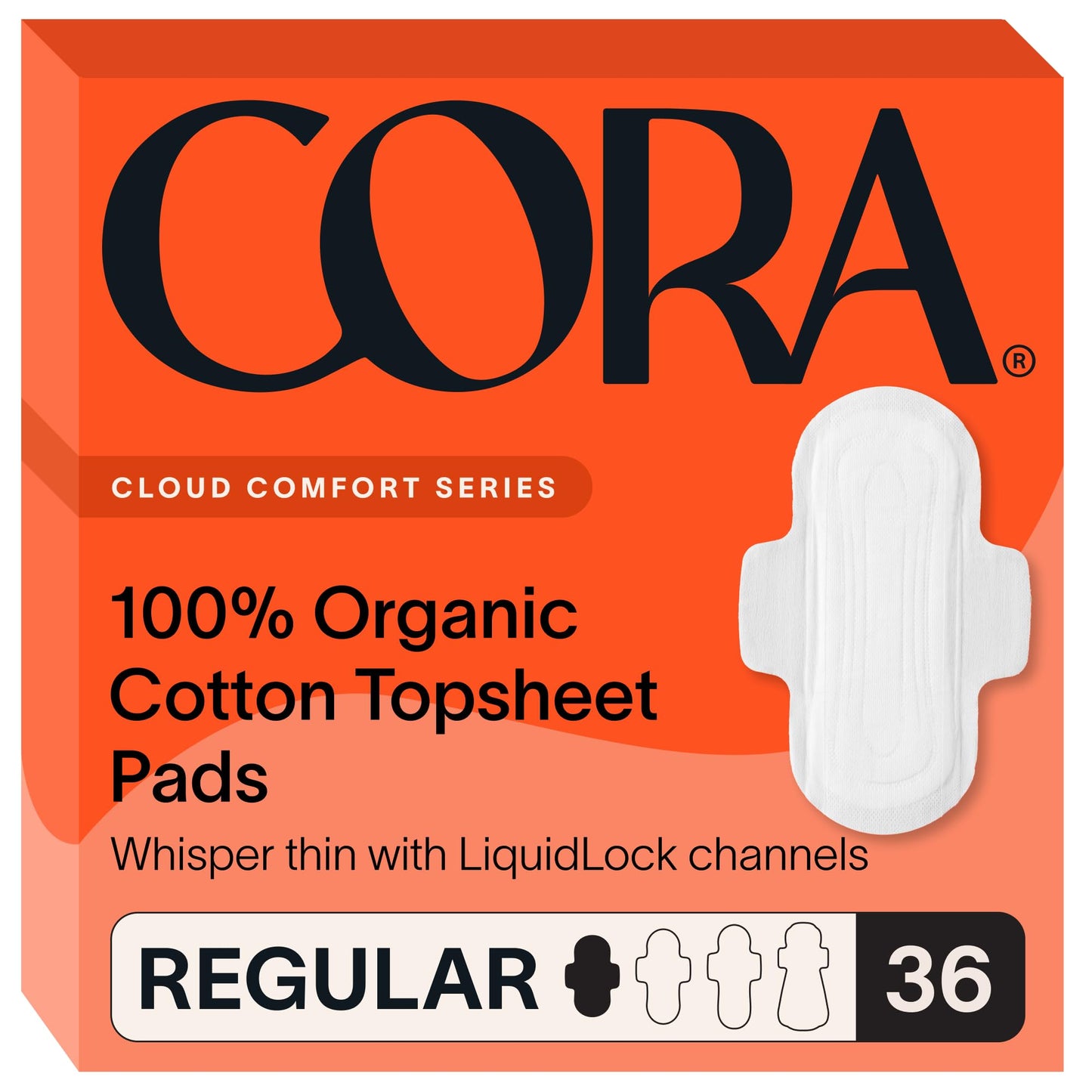 Cora Organic Cotton Feminine Care Bundle | 236 Micro Thin Daily Panty Liners and 36 Ultra Thin Regular Absorbency Period Pads with Wings | Unscented