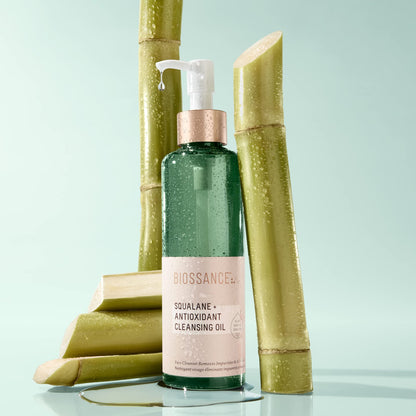 BIOSSANCE Squalane + Antioxidant Cleansing Oil. Lightweight Facial Oil Cleans Deep into Pores, Removes Makeup and Hydrates Skin. For all Skin Types
