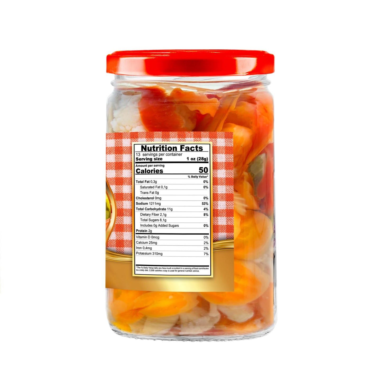 Sanniti Giardiniera | Pickled Mixed Vegetables | Cauliflower, Carrots, Celery, and Peppers | Kosher, 29 oz