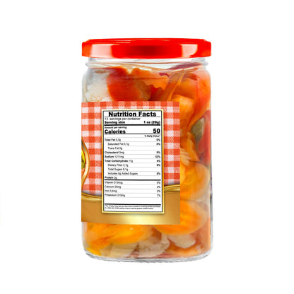 Sanniti Giardiniera | Pickled Mixed Vegetables | Cauliflower, Carrots, Celery, and Peppers | Kosher, 29 oz