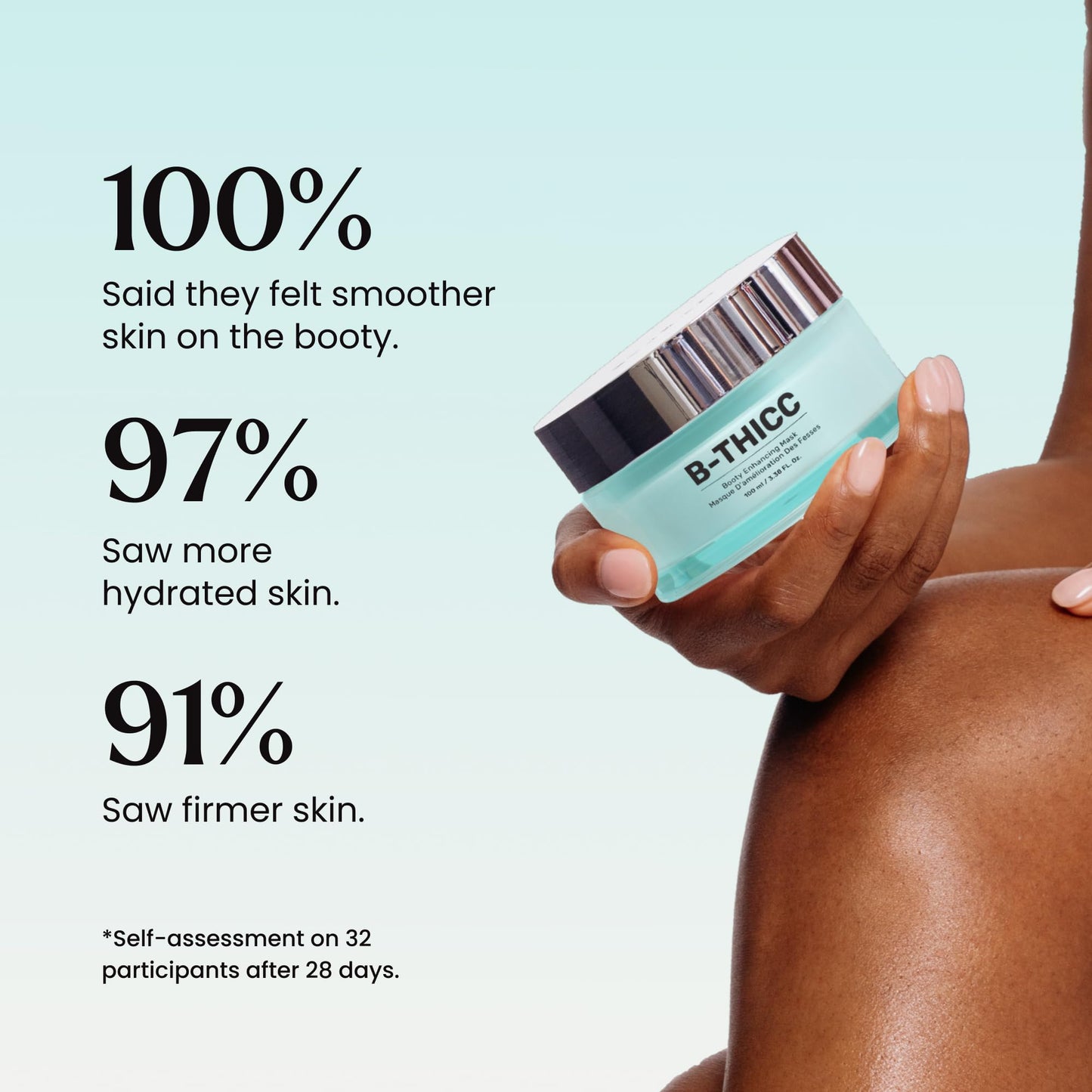 MAËLYS B-THICC Booty Enhancing Mask - Plumping & Firming Body Cream for Booty Area - Skin Tightening With Hydrating Hyaluronic Acid & Grape Seed Oil (3.38 Fl Oz)