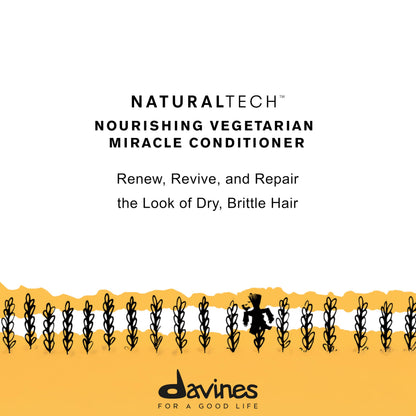 Davines Naturaltech Nourishing Vegetarian Miracle Conditioner, Restructuring & Hydrating for Dry & Damaged Hair - With Vegetal Keratin - Deeply Moisturizes Dry Hair, 8.45 Fl Oz