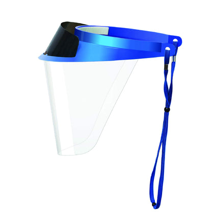 Space Blue, Pac-Dent iVisor Plus Reusable Face Shield Kit, Full Face Protective Shield with Anti-Fog Coating and Cinch Cord, Adjustable to Comfortably Fit All Head Sizes, Space Blue