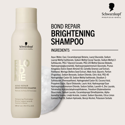 BlondMe Bond Repair Brightening Shampoo for Blonde Hair | Removes Build-Up and Impurities | Repairs, Hydrates, & Brightens Blonde, Lightened, & Grey Hair