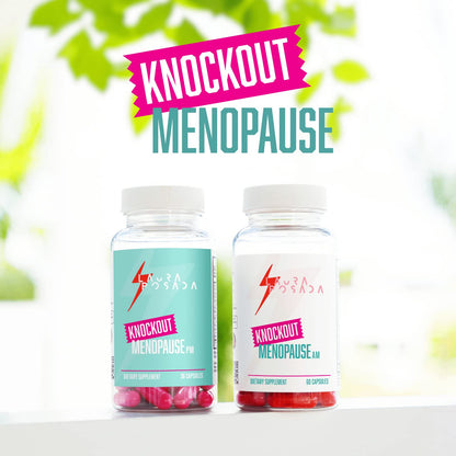 Knockout Menopause AM/PM Natural Relief Bundle Menopause Supplements for Women, Natural Menopause + Perimenopause Multi-Symptom Relief for Daytime and Nighttime Symptoms (1 Month Supply) (Bundle)