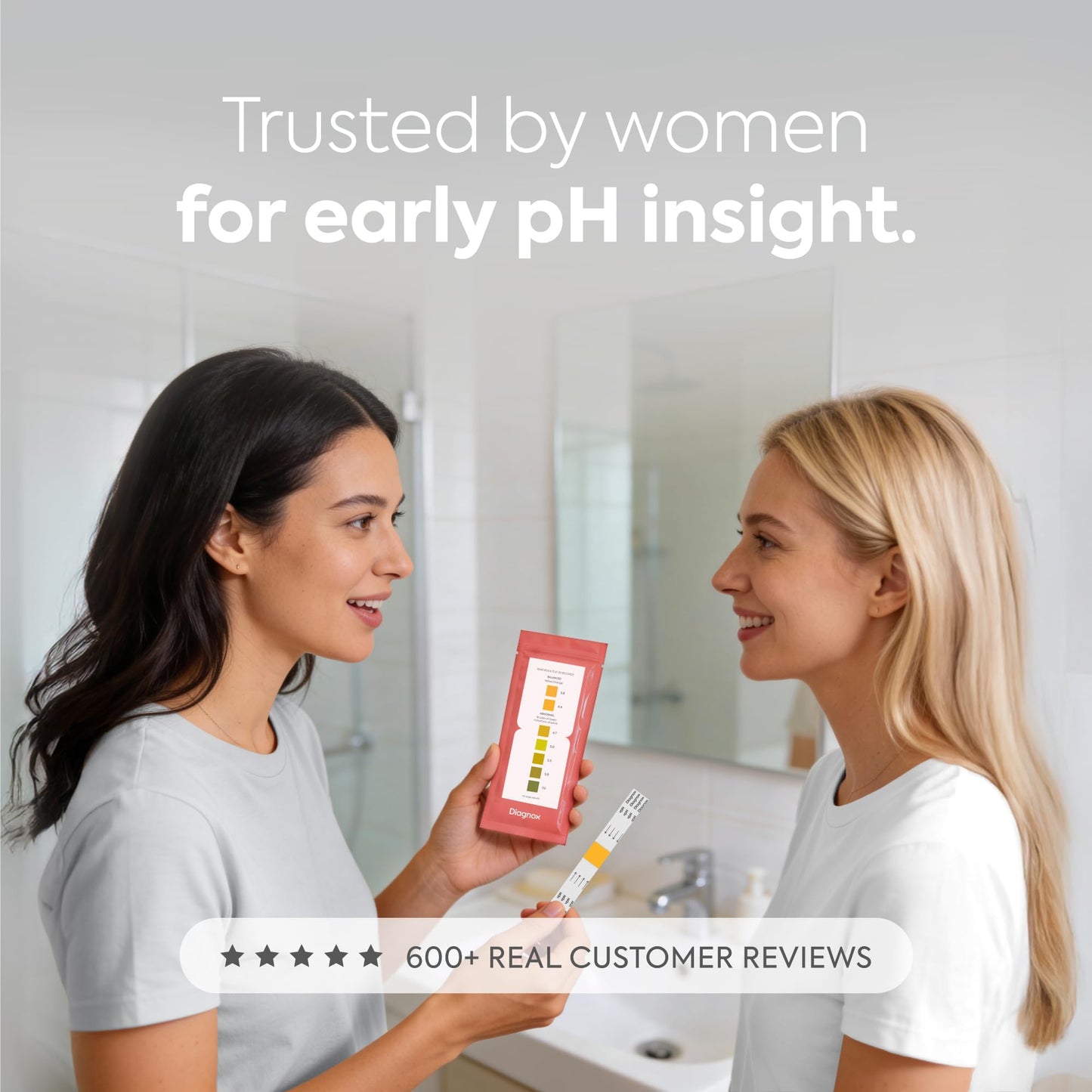 Diagnox Health At Home Vaginal pH Test Strips for Women, Early Detection of Feminine pH Imbalances, Individually Packaged & Easy to Use BV Test, Pack of 3