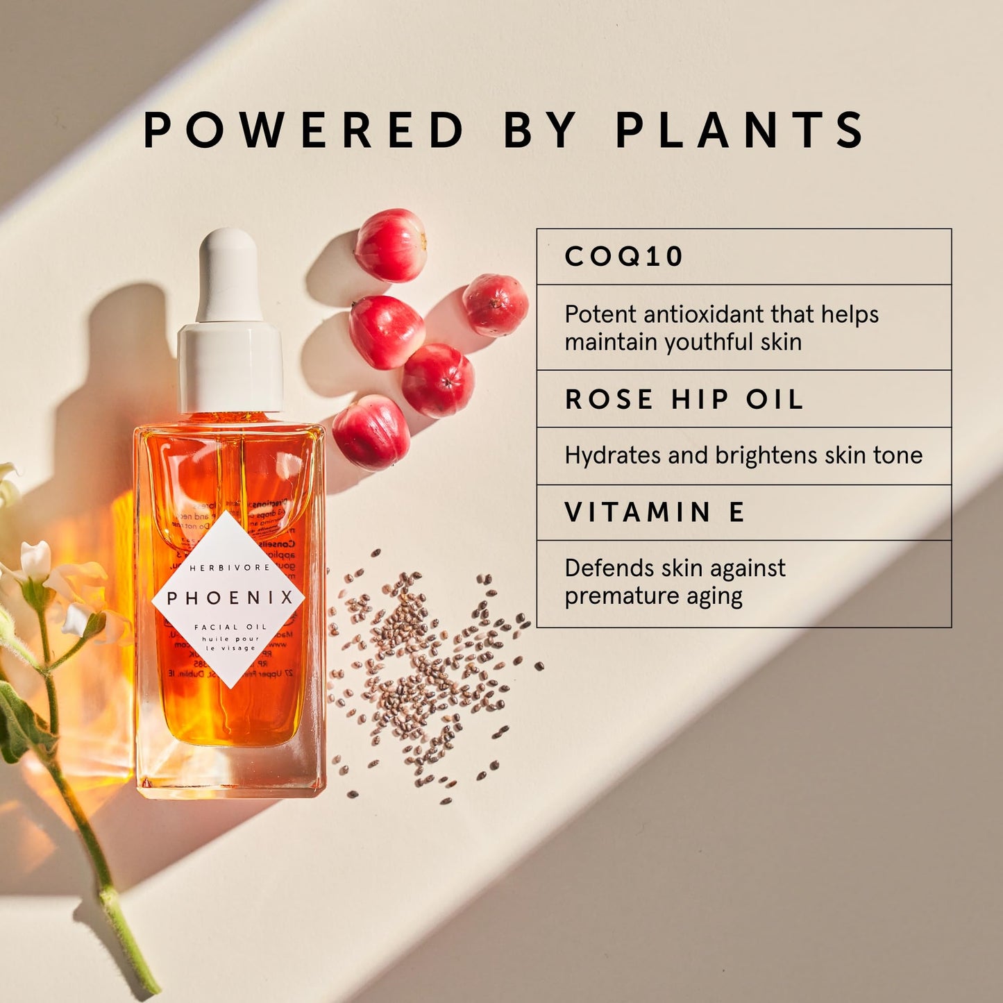 HERBIVORE Wrinkle-Fighting Regimen – MOON FRUIT 1% Bakuchiol & Peptides Serum + PHOENIX Rosehip Anti-Aging Face Oil - for Smoother, Youthful Skin, Plant-based, Vegan, Cruelty-free