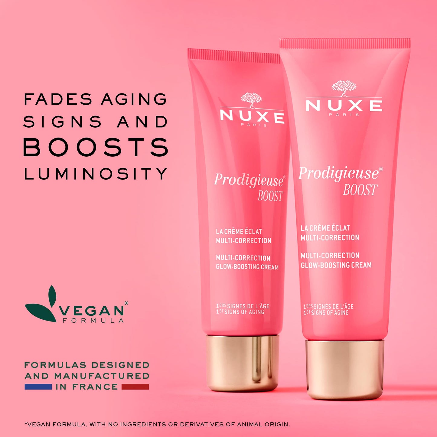 Nuxe Prodigieuse Boost Multi-Correction Glow-Boosting Cream with Hyaluronic Acid, Reduces Signs of Aging, 1.35 Fl Oz