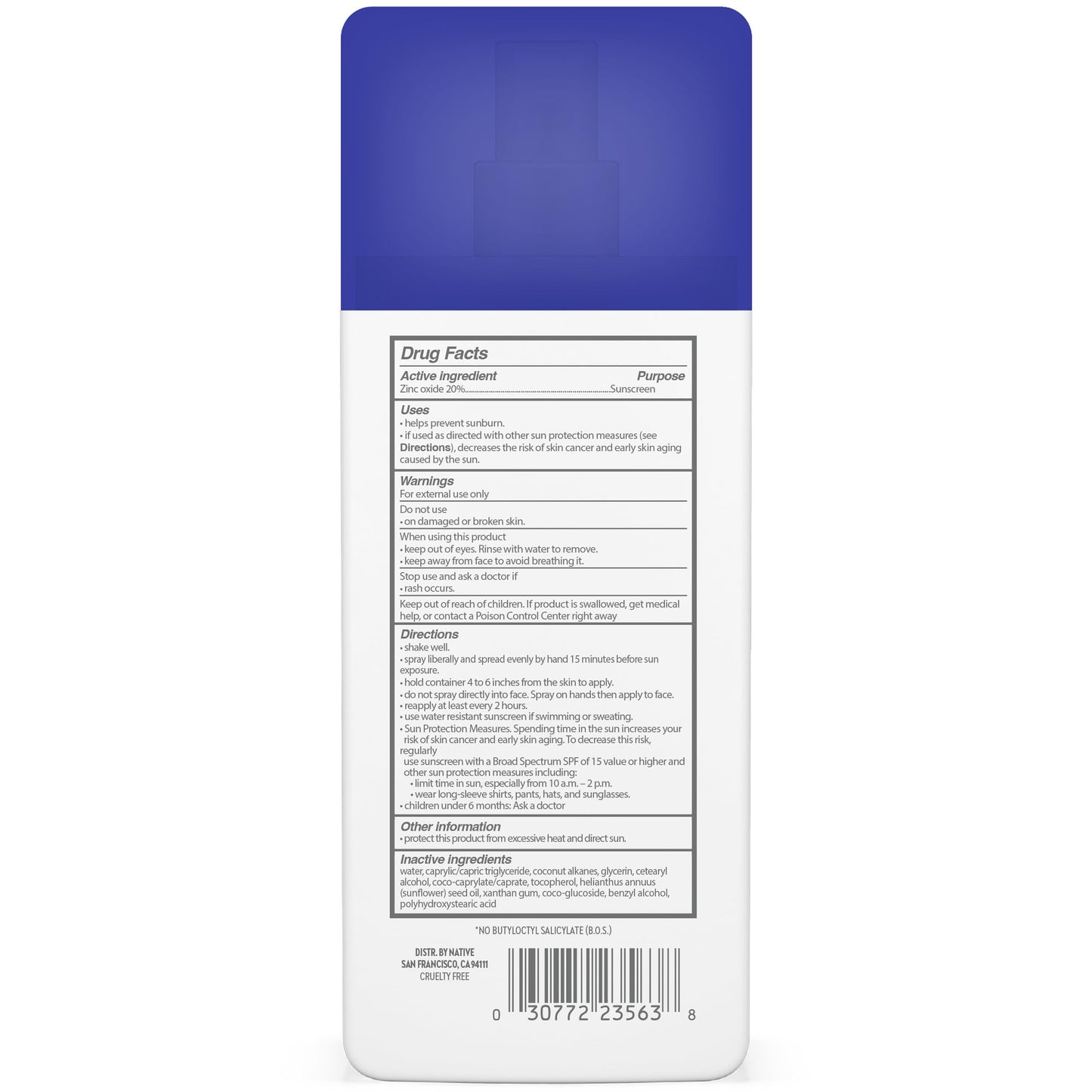 Native Sunscreen Pump Spray Lotion | Unscented SPF 30, 100% Mineral SPF for Face & Body Broad Spectrum UVA UVB, Suitable for Sensitive Skin & Hawaii Compliant, Lightweight & No Residue, 7oz