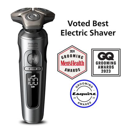 Philips Norelco S9000 Prestige Rechargeable Wet & Dry Electric Rotary Shaver with Precision Trimmer, Premium Case & Cleaning System, SP9841/84