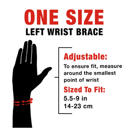 ACE Deluxe Wrist Stabilizer, Left Hand, Helps Relieve Symptoms of Carpal Tunnel Syndrome, Adjustable, Stabilizing, Firm Support