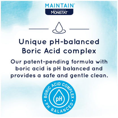 Monistat Boric Acid Feminine Wash, Fragrance-Free Intimate Wash for Women with Gentle pH-Balanced Formula, 10 Fl Oz