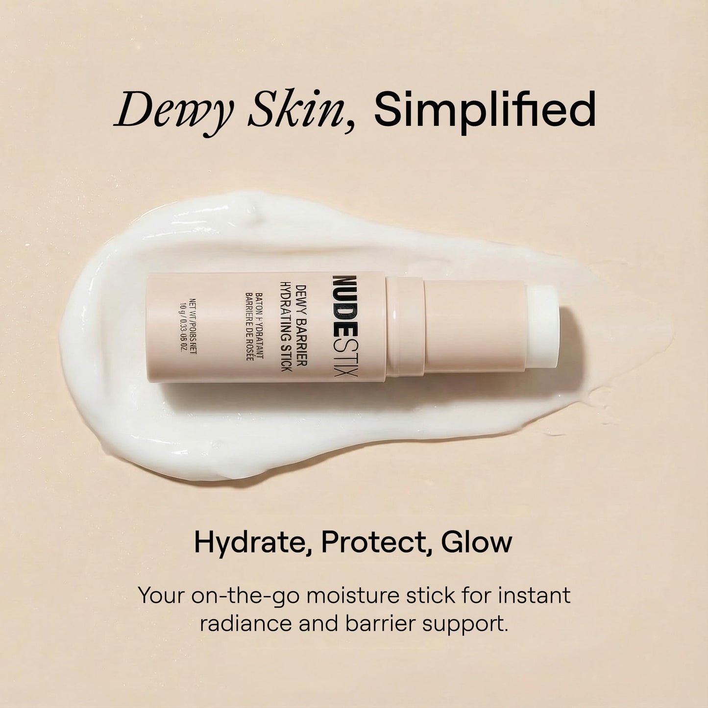 Nudestix Dewy Barrier Hydrating Stick – On-the-Go Moisture Balm with Ceramides, Squalane, Bakuchiol & Vitamin C | Hydrates, Brightens & Smooths Skin | Clean, Vegan & Travel-Friendly