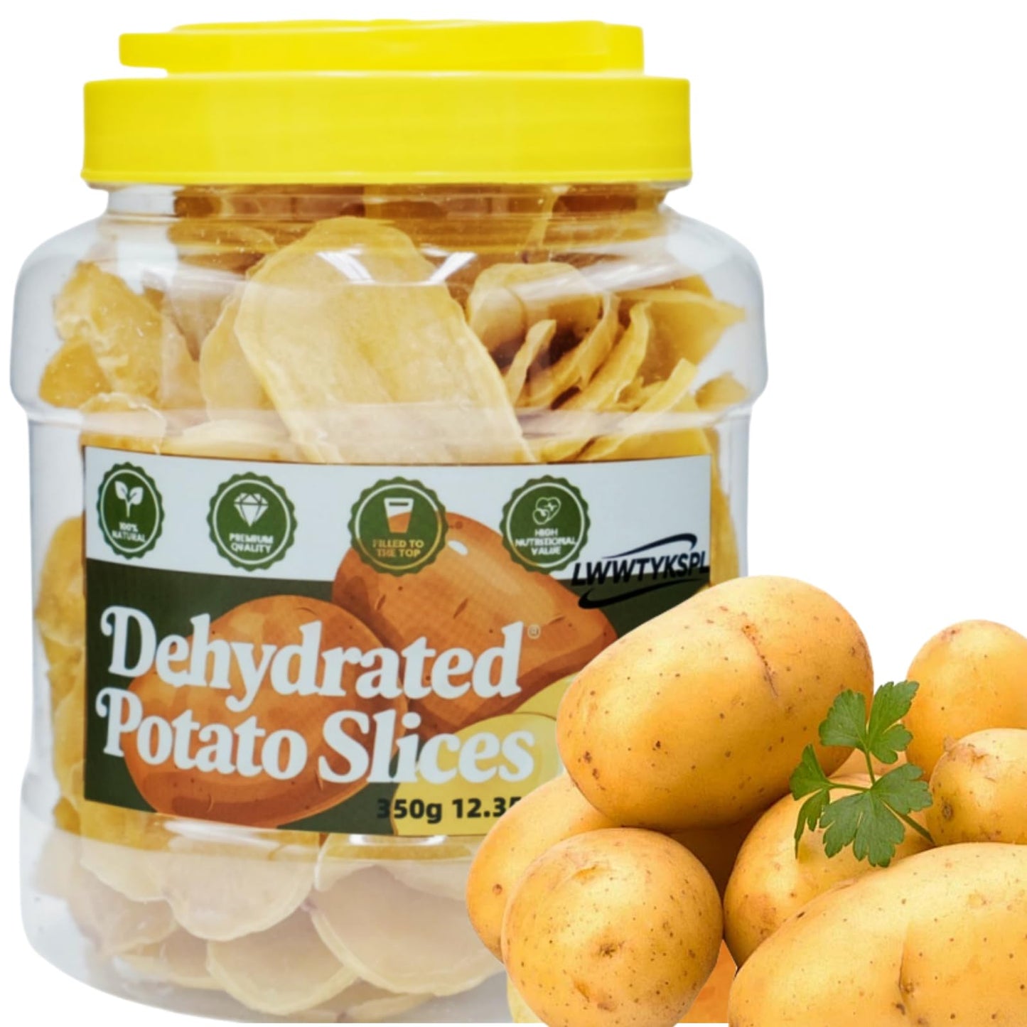 Dehydrated Potato - 350g 12.35oz Quick-Rehydrating Chunks for Soups, Stews, Potato Cakes & Home Fries | Long-Term Pantry Staple | Dried Vegetables Premium Freeze-Dried Fruits, Natural Snack