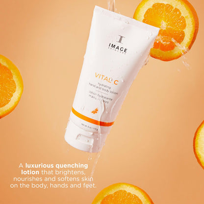 IMAGE Skincare, VITAL C Hydrating Hand and Body Lotion, Brightening and Moisturizing with Vitamin C, Shea Butter and Hyaluronic Acid, 6 oz