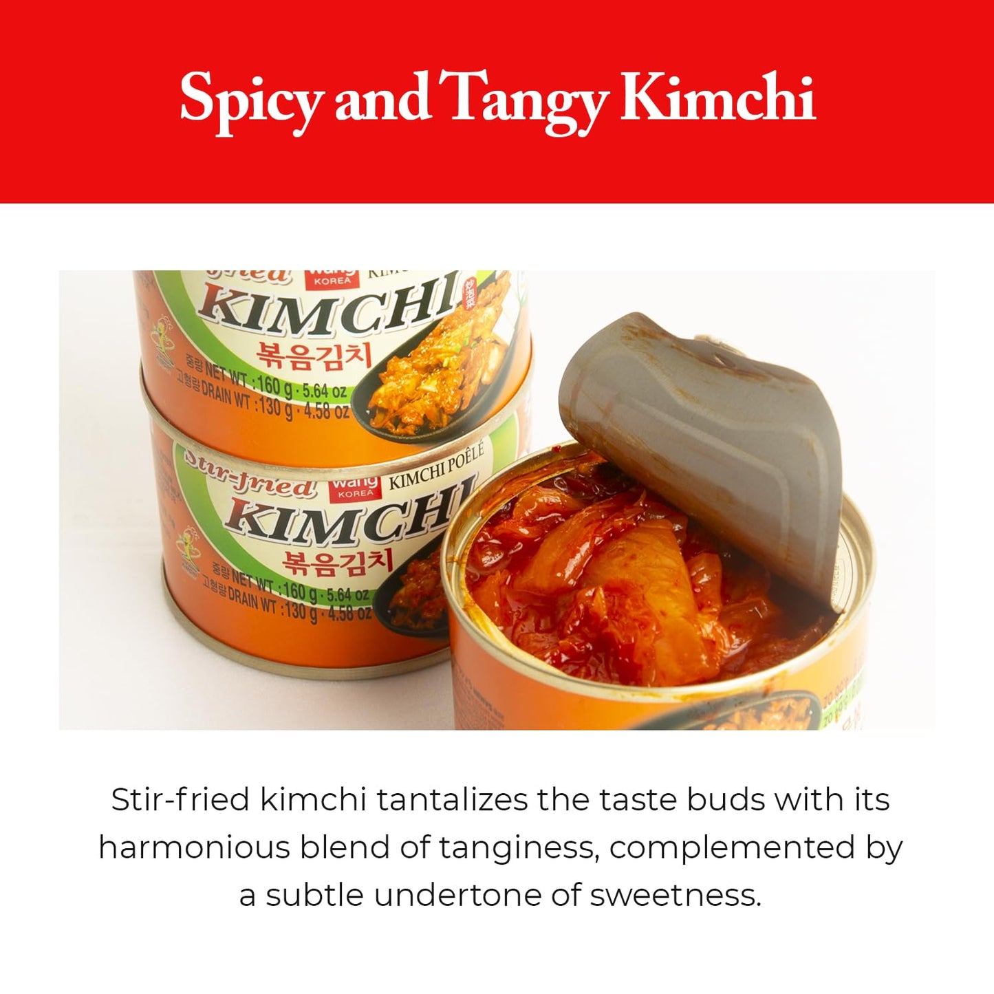 Wang Korean Canned Stir-Fried Kimchi, 5.64 Ounce, Pack of 12