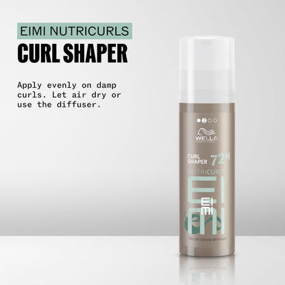 Wella Professionals EIMI Nutricurls Curl Shaper | 72H Curl Defining Styling Gel-Cream | Enhance Curls, Light Control & Definition with Bounce | 5 Fl Oz