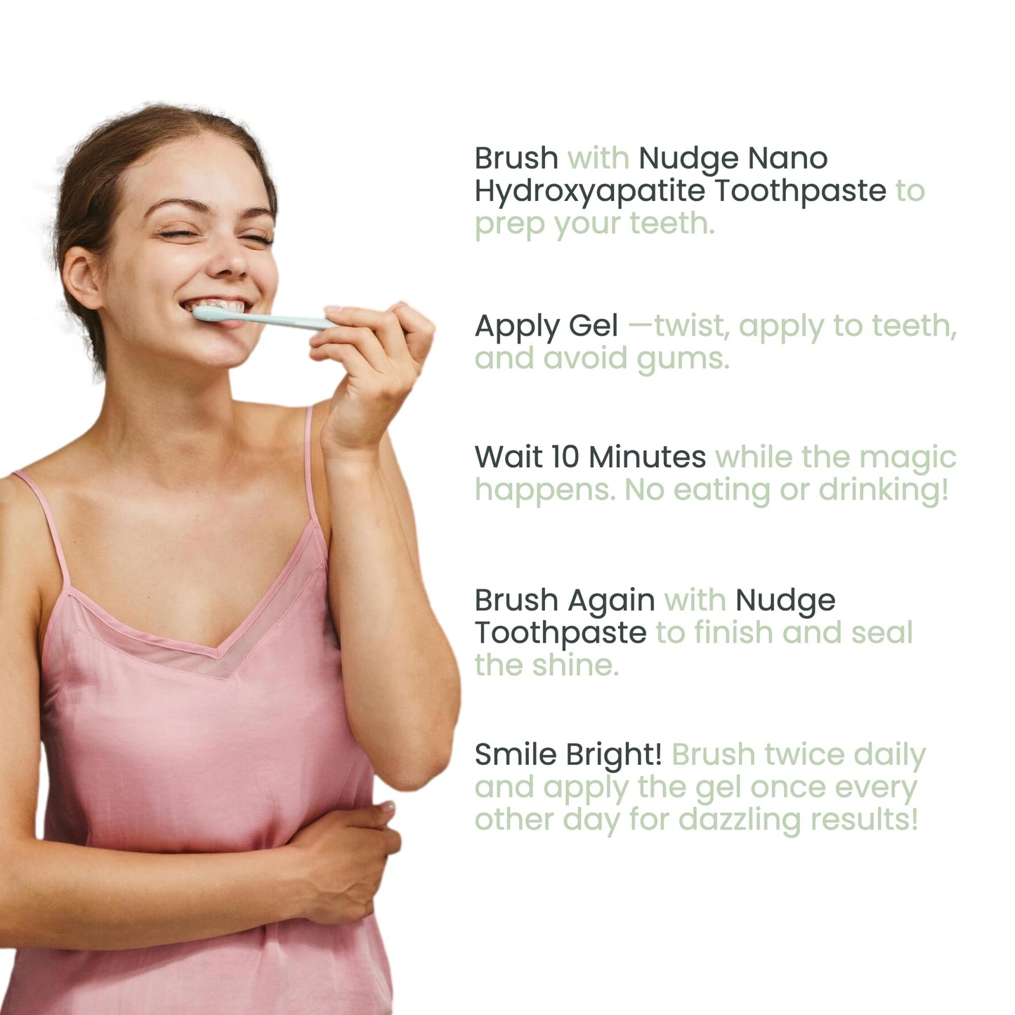 Nudge Advanced Teeth Whitening EnamelGuard Gel Pen, 2 ml, Powerful Whitening, Enamel Strengthening, Sensitivity Friendly Formula