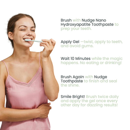 Nudge Advanced Teeth Whitening EnamelGuard Gel Pen, 2 ml, Powerful Whitening, Enamel Strengthening, Sensitivity Friendly Formula