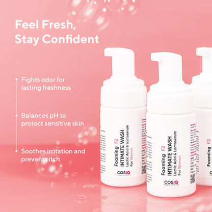 Cos-IQ Brightening Intimate Wash for Women, 100ml | Hygiene Wash with Lactic Acid & Lactoserum | Vaginal Wash, Prevents Itching, Irritation & Dryness, Suitable for All Skin Types