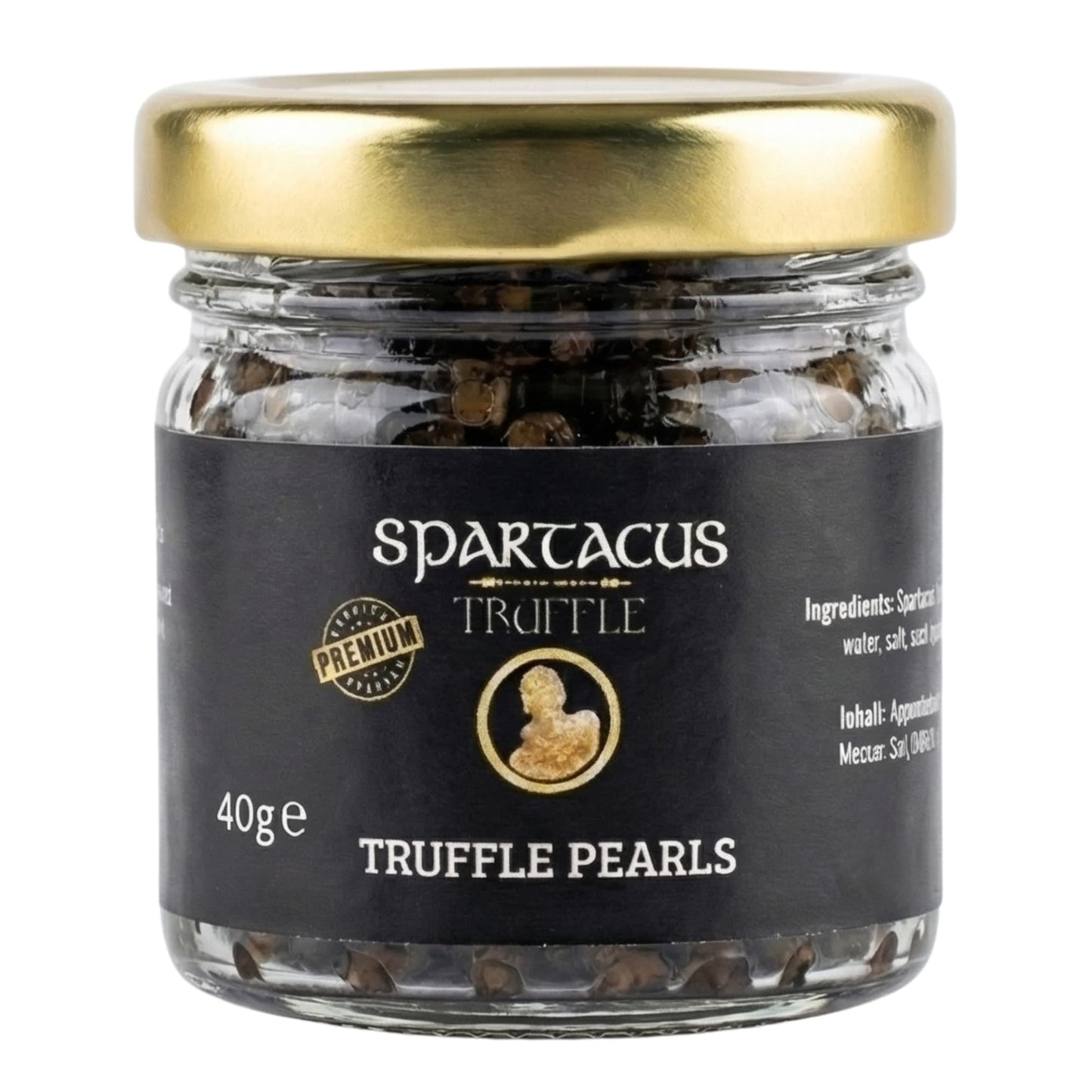Spartacus Truffle Pearls 40 g – Gourmet Truffle Pearls (50% Pearls & 50% Chopped Truffle) – Luxury Culinary Garnish for Pasta, Steak, Sushi & Fine Dining